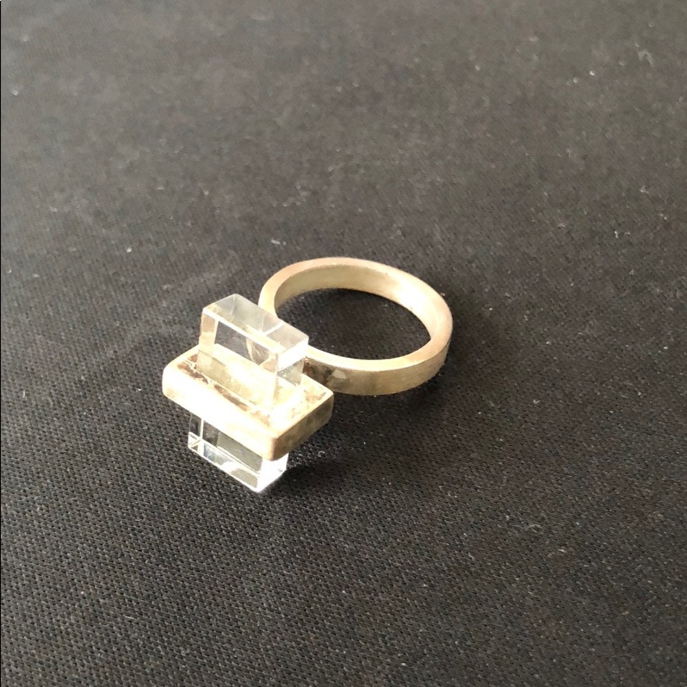 Sterling Silver (826) and clear glass ring